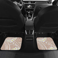 Polynesian Vintage Floral Car Mats Beige Motifs LT7 Set 2pcs - Back Beige - Polynesian Pride
