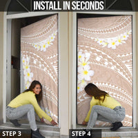 Polynesian Vintage Floral Door Cover Beige Motifs LT7 - Polynesian Pride