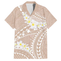 Polynesian Vintage Floral Family Matching Off Shoulder Maxi Dress and Hawaiian Shirt Beige Motifs - Polynesian Pride