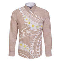 Polynesian Vintage Floral Family Matching Summer Maxi Dress and Hawaiian Shirt Beige Motifs - Polynesian Pride