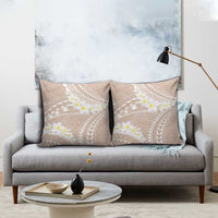 Polynesian Vintage Floral Pillow Cover Beige Motifs - Polynesian Pride