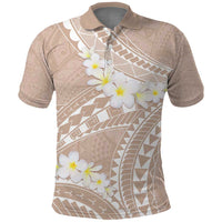 Polynesian Vintage Floral Polo Shirt Beige Motifs LT7 Beige - Polynesian Pride
