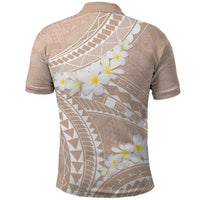 Polynesian Vintage Floral Polo Shirt Beige Motifs LT7 - Polynesian Pride
