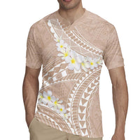 Polynesian Vintage Floral Rugby Jersey Beige Motifs LT7 - Polynesian Pride