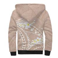 Polynesian Vintage Floral Sherpa Hoodie Beige Motifs LT7 - Polynesian Pride