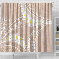 Polynesian Vintage Floral Shower Curtain Beige Motifs - Polynesian Pride