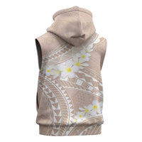 Polynesian Vintage Floral Sleeveless Zip Hoodie Beige Motifs LT7 - Polynesian Pride