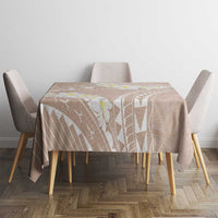 Polynesian Vintage Floral Tablecloth Beige Motifs LT7 - Polynesian Pride