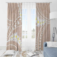 Polynesian Vintage Floral Window Curtain Beige Motifs - Polynesian Pride