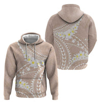 Polynesian Vintage Floral Zip Hoodie Beige Motifs - Polynesian Pride