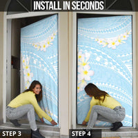 Polynesian Vintage Floral Door Cover Azure Motifs LT7 - Polynesian Pride