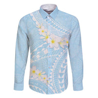 Polynesian Vintage Floral Family Matching Short Sleeve Bodycon Dress and Hawaiian Shirt Azure Motifs - Polynesian Pride