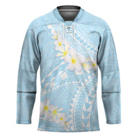 Polynesian Vintage Floral Hockey Jersey Azure Motifs LT7 Unisex Azure - Polynesian Pride