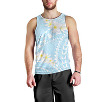 Polynesian Vintage Floral Men Tank Top Azure Motifs LT7 - Polynesian Pride