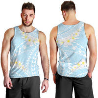 Polynesian Vintage Floral Men Tank Top Azure Motifs LT7 - Polynesian Pride