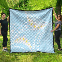 Polynesian Vintage Floral Quilt Azure Motifs - Polynesian Pride