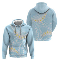 Polynesian Vintage Floral Zip Hoodie Azure Motifs - Polynesian Pride