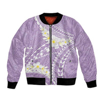 Polynesian Vintage Floral Bomber Jacket Lavender Motifs - Polynesian Pride