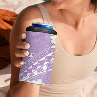 Polynesian Vintage Floral 4 in 1 Can Cooler Tumbler Lavender Motifs LT7 - Polynesian Pride