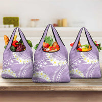Polynesian Vintage Floral Grocery Bag Lavender Motifs LT7 3-pack One Size Lavender - Polynesian Pride