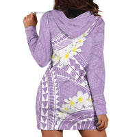 Polynesian Vintage Floral Hoodie Dress Lavender Motifs - Polynesian Pride
