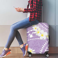 Polynesian Vintage Floral Luggage Cover Lavender Motifs - Polynesian Pride