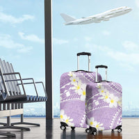 Polynesian Vintage Floral Luggage Cover Lavender Motifs - Polynesian Pride