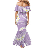 Polynesian Vintage Floral Mermaid Dress Lavender Motifs - Polynesian Pride