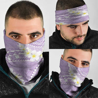 Polynesian Vintage Floral Neck Gaiter Lavender Motifs - Polynesian Pride