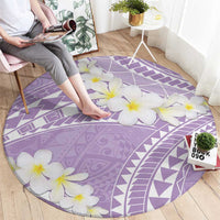 Polynesian Vintage Floral Round Carpet Lavender Motifs - Polynesian Pride