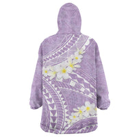 Polynesian Vintage Floral Wearable Blanket Hoodie Lavender Motifs LT7 - Polynesian Pride