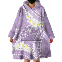 Polynesian Vintage Floral Wearable Blanket Hoodie Lavender Motifs LT7 - Polynesian Pride