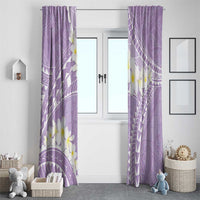 Polynesian Vintage Floral Window Curtain Lavender Motifs - Polynesian Pride
