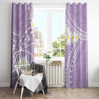 Polynesian Vintage Floral Window Curtain Lavender Motifs - Polynesian Pride