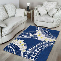 Polynesian Vintage Floral Area Rug Navy Blue Motifs - Polynesian Pride