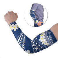 Polynesian Vintage Floral Arm Sleeves Navy Blue Motifs - Polynesian Pride