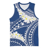Polynesian Vintage Floral Basketball Jersey Navy Blue Motifs LT7 Unisex Navy Blue - Polynesian Pride