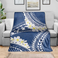 Polynesian Vintage Floral Blanket Navy Blue Motifs - Polynesian Pride
