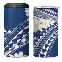 Polynesian Vintage Floral 4 in 1 Can Cooler Tumbler Navy Blue Motifs LT7 One Size: 16 oz Navy Blue - Polynesian Pride