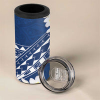 Polynesian Vintage Floral 4 in 1 Can Cooler Tumbler Navy Blue Motifs LT7 - Polynesian Pride