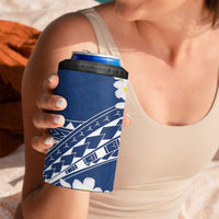 Polynesian Vintage Floral 4 in 1 Can Cooler Tumbler Navy Blue Motifs LT7 - Polynesian Pride