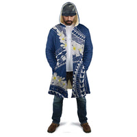 Polynesian Vintage Floral Cloak Navy Blue Motifs - Polynesian Pride