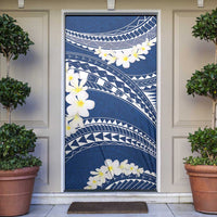 Polynesian Vintage Floral Door Cover Navy Blue Motifs LT7 Navy Blue - Polynesian Pride