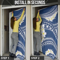 Polynesian Vintage Floral Door Cover Navy Blue Motifs LT7 - Polynesian Pride