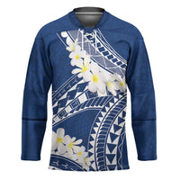 Polynesian Vintage Floral Hockey Jersey Navy Blue Motifs LT7 Unisex Navy Blue - Polynesian Pride