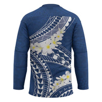 Polynesian Vintage Floral Hockey Jersey Navy Blue Motifs LT7 - Polynesian Pride