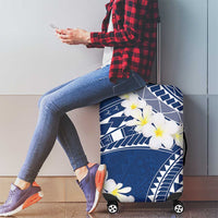 Polynesian Vintage Floral Luggage Cover Navy Blue Motifs - Polynesian Pride