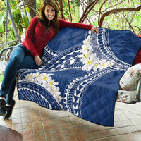 Polynesian Vintage Floral Quilt Navy Blue Motifs - Polynesian Pride