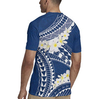 Polynesian Vintage Floral Rugby Jersey Navy Blue Motifs LT7 - Polynesian Pride