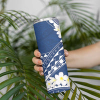 Polynesian Vintage Floral Skinny Tumbler Navy Blue Motifs - Polynesian Pride